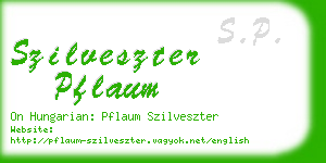 szilveszter pflaum business card